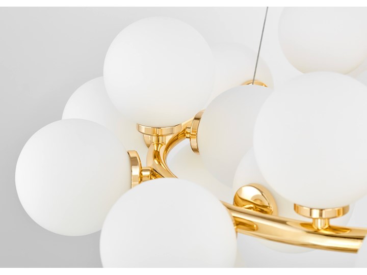 NOWOCZESNA LAMPA WISZĄCA ZŁOTA MARSIADA W25 Lampa z kloszem Metal Szkło Ilość źródeł światła 25 źródeł