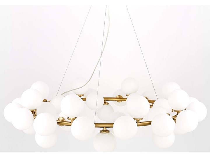 NOWOCZESNA LAMPA WISZĄCA MOSIĘŻNA MARSIADA W40 Metal Mosiądz Szkło Lampa inspirowana Lampa z kloszem Kolor Biały