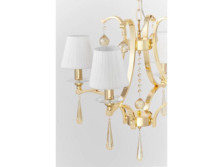 ŻYRANDOL LAMPA WISZĄCA KRYSZTAŁOWA ZŁOTA VENISIA W4 LUMINA DECO Lampa z abażurem Tkanina Styl Tradycyjny Metal Pomieszczenie Salon