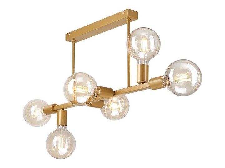 Żyrandol na drążku ASTRID 6xE27/60W/230V złoty Metal Lampa designerska Nieregularne Szkło Ilość źródeł światła 6 źródeł