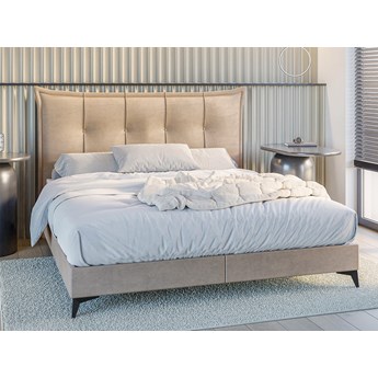 Łóżko kontynentalne 180x200 Bianco beżowe z materacem i dwoma pojemnikami