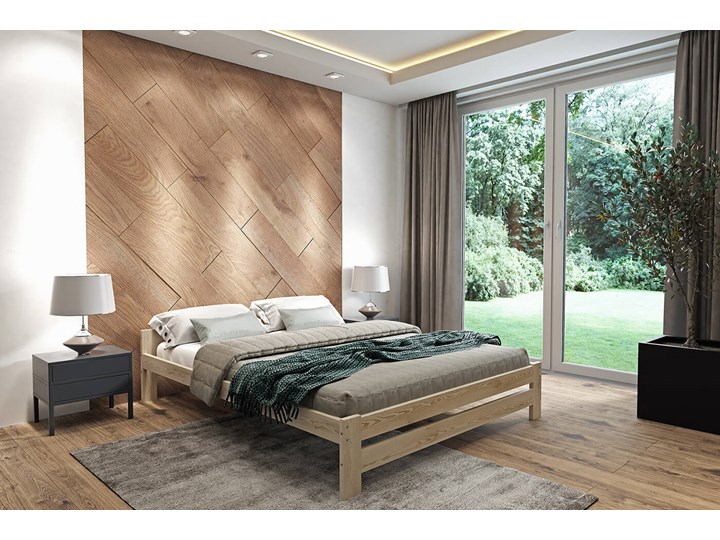 Łóżko drewniane 140x200 sosnowe Fargo ze stelażem Drewno Kategoria Łóżka do sypialni Rozmiar materaca 140x200 cm