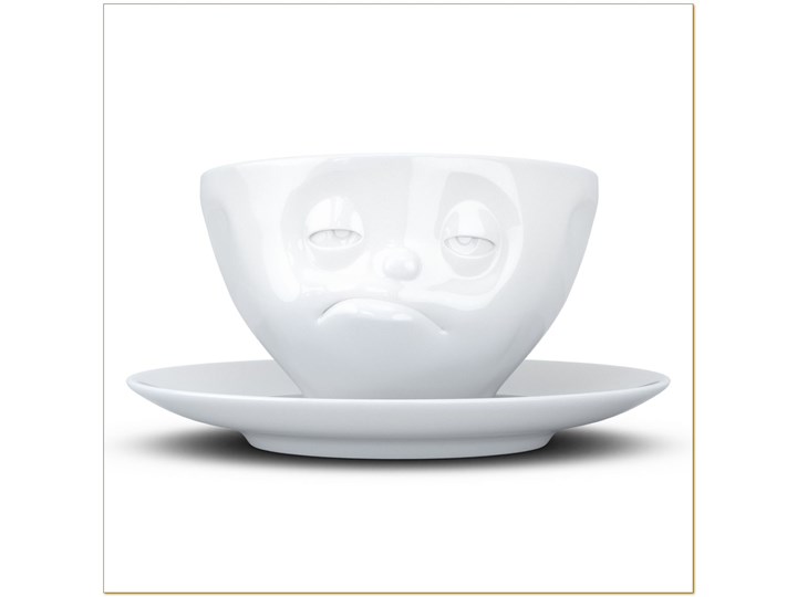 58Products - Filiżanka do kawy - "Śpiący" - biała - 0,2 l Porcelana Kolor Biały