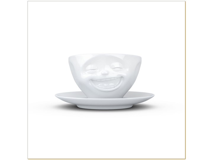58Products - Filiżanka do kawy - "Śmiejąca się" - biała - 0,2 l Kolor Biały Porcelana Kategoria Filiżanki