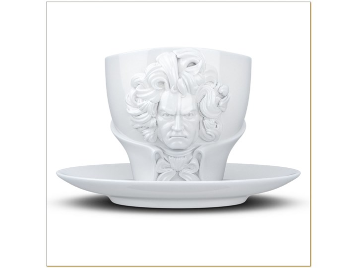 58Products - Filiżanka Ludwig von Beethoven - biała - 0,26 l Porcelana Kolor Biały