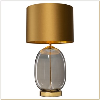 Kaspa - Lampa stojąca Salvador - szklana podstawa, wysokość 58 cm, stare złoto