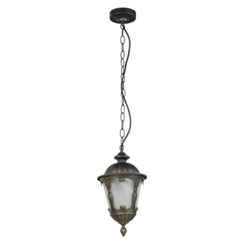 Lampa wisząca w stylu rustykalnym TYBR E27 IP44 wys. 90cm | patyna złoty