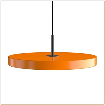 UMAGE (Vita) - Lampa ASTERIA MEDIUM - średnica 43 cm,  pomarańczowa, czarny dekor