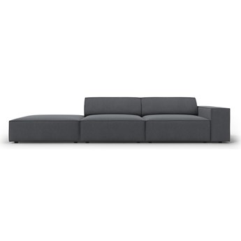 Sofa do salonu nowoczesna tkanina strukturalna ciemnoszara 262 cm