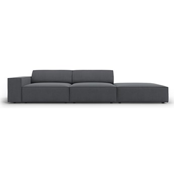 Sofa tapicerowana 3-osobowa tkanina strukturalna ciemnoszara 262 cm