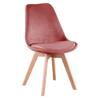 Krzesło w stylu skandynawskim ART132C różowy welur