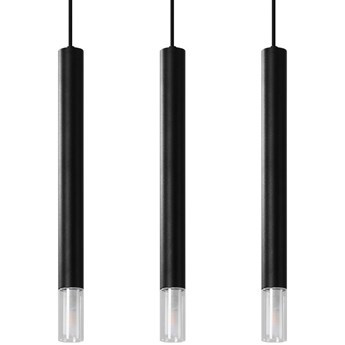 Lampa wisząca Wezyr 3x Ø4x50 cm czarna