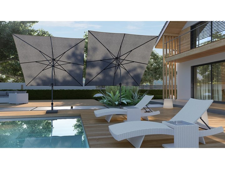 Parasol ogrodowy Riva 2.5x2.5 m ecru - stelaż antracytowy Parasole Kolor Beżowy Kolor Czarny