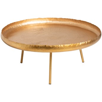 Stolik kawowy okrągły metalowy złoty Ø84x35 cm