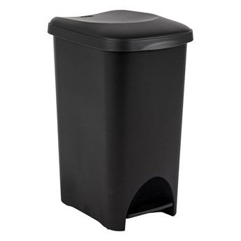 Czarny plastikowy kosz na śmieci na pedał 40 l – Addis