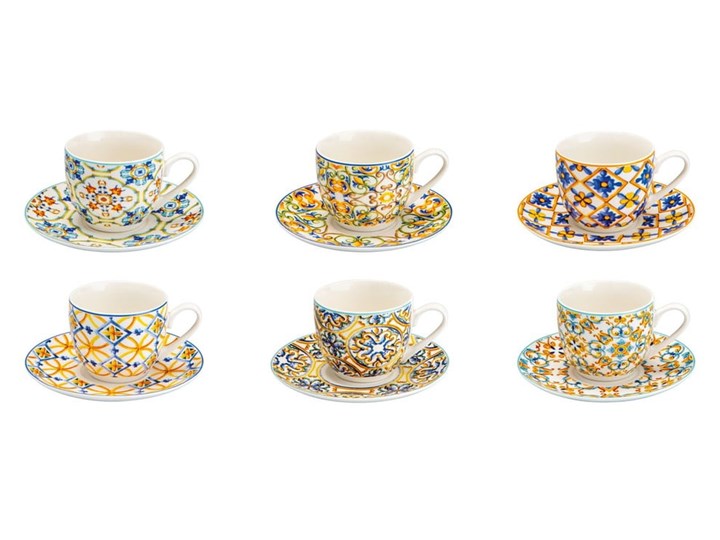 Zestaw 6 filiżanek ze spodkami Brandani Medicea Filiżanka ze spodkiem Porcelana Kategoria Filiżanki