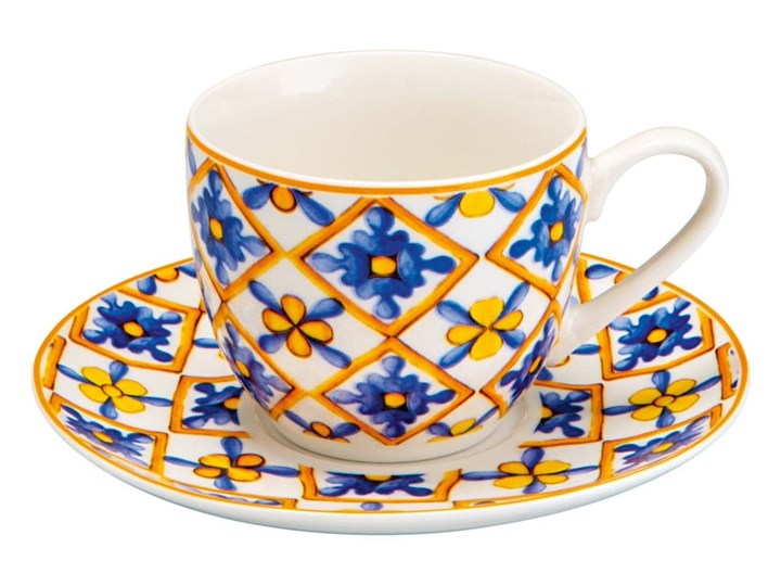 Zestaw 6 filiżanek ze spodkami Brandani Medicea Porcelana Filiżanka ze spodkiem Kategoria Filiżanki