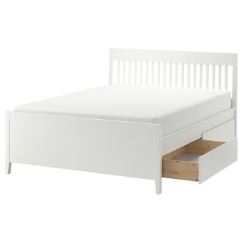 IKEA IDANÄS Rama łóżka z szufladami, Biały, 160x200 cm