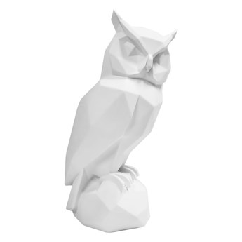 Biała figurka sowy z żywicy polimerowej Owl – PT LIVING