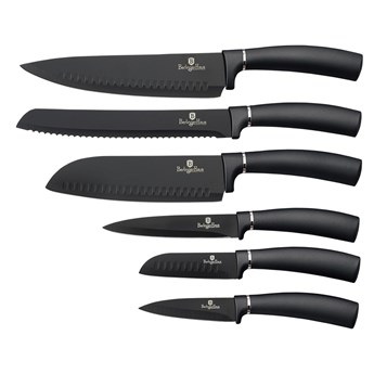 Komplet noży CARBON PRO BH/2576 z czarną powłoką 6 szt. - Homla