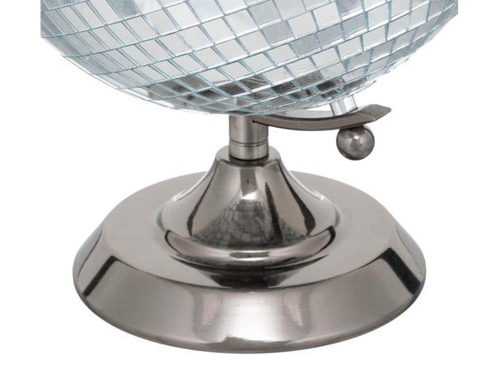 Globus ozdobny DISCO, 30 cm Metal Szkło Globusy Kolor Szary Kategoria Figury i rzeźby