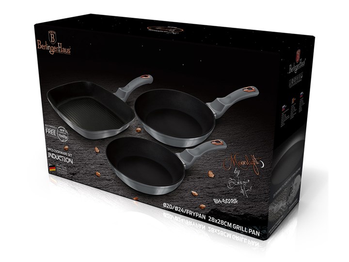 Zestaw patelni MOONLIGHT BH/6018 3 szt. - Homla Kategoria Zestawy garnków i patelni