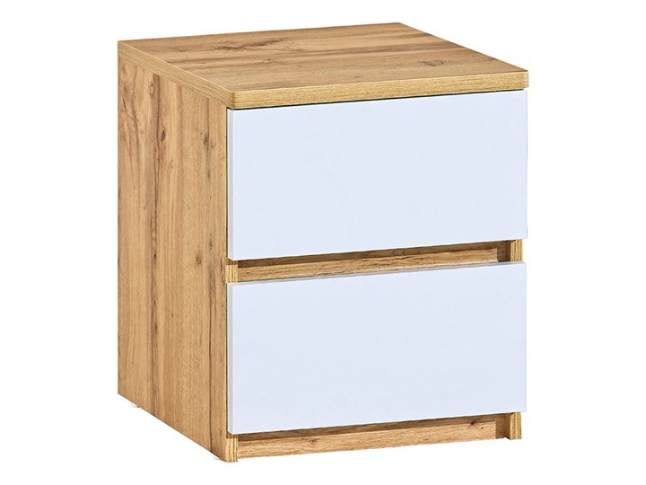 Stolik nocny CARA 10 dąb wotan / biel arktyczna Płyta MDF Płyta laminowana Drewno Płyta meblowa Nocne Kolor Biały Kategoria Szafki i regały