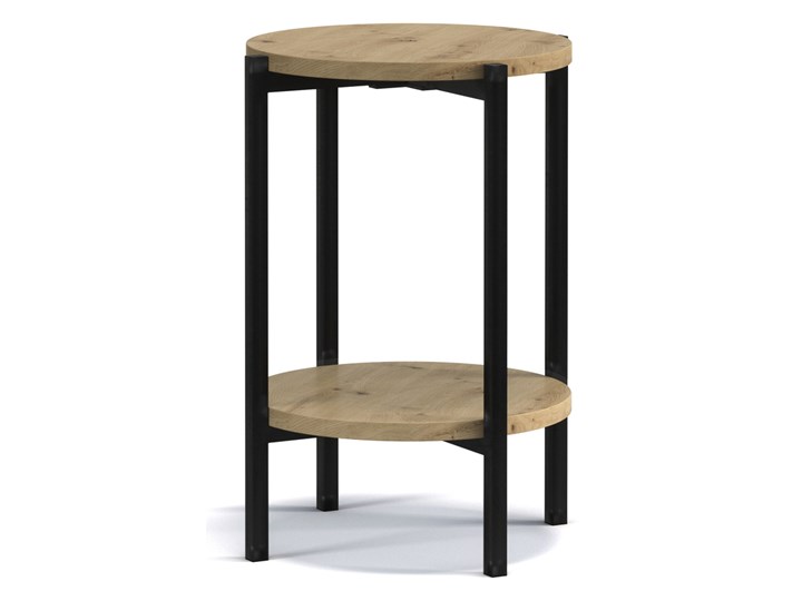 SELSEY Stolik kawowy Kortala okrągły 40 cm dąb artisan wysoki Wysokość 60 cm Metal Kształt blatu Okrągłe