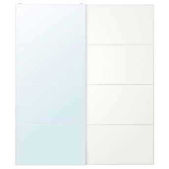 IKEA AULI / MEHAMN Drzwi przesuwne, lustro/2str biały, 200x236 cm
