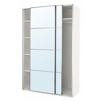 IKEA PAX / AULI Szafa, biały/lustro, 150x66x236 cm