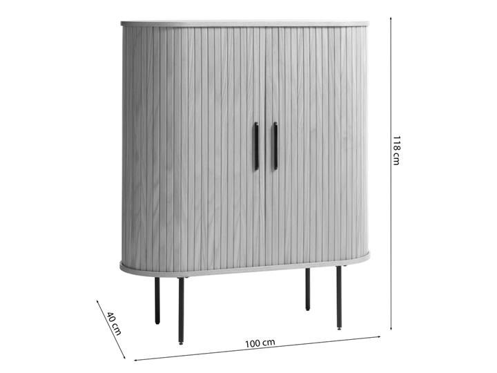 SELSEY Komoda Gativel lamele dąb czarny Wysokość 118 cm Głębokość 40 cm Szerokość 100 cm Drewno Pomieszczenie Salon