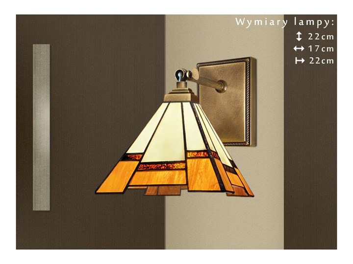 Klasyczny kinkiet witrażowy O-K1 Metal Szkło Kinkiet LED Kinkiet z kloszem Kategoria Lampy ścienne 