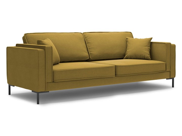 Sofa 4-osobowa Luis strukturalna żółta na czarnych nóżkach Szerokość 230 cm Głębokość 92 cm Głębokość 40 cm Styl Vintage