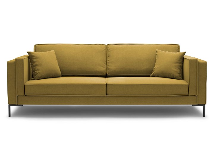 Sofa 4-osobowa Luis strukturalna żółta na czarnych nóżkach Głębokość 92 cm Głębokość 40 cm Szerokość 230 cm Kolor Żółty