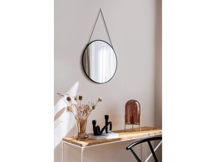 Czarne lustro ścienne Bonami Essentials Moira, ø 40 cm Kolor Czarny