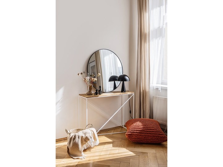Czarne lustro ścienne Bonami Essentials Layla, ø 80 cm Kolor Czarny