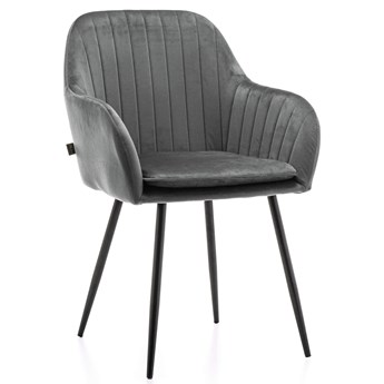 Krzesło welurowe C-892 z poduszką szare #21