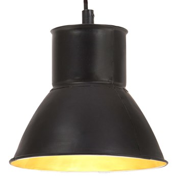 vidaXL Lampa wisząca, 25 W, czarna, okrągła, 17 cm, E27