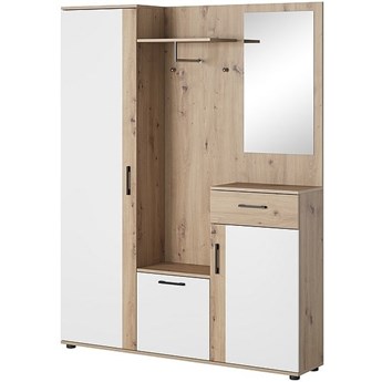 Zestaw do przedpokoju P-006, kolor - dąb artisan, biały mat