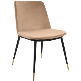 Krzesło do jadani DIEGO khaki velvet, czarno-złote nogi