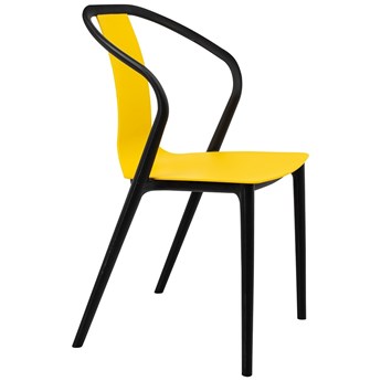 Krzesło czarne VINCENT żółte polipropylen