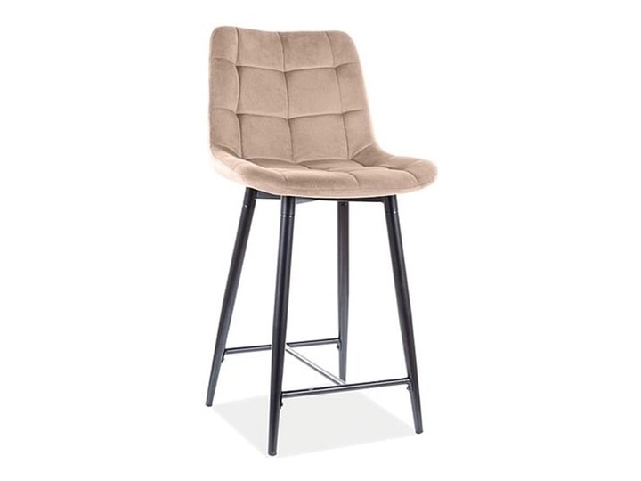 Półhoker CHIC H-2 VELVET beżowy tap. bluvel 28, na czarnych nogach Metal Tworzywo sztuczne Pomieszczenie Kuchnia