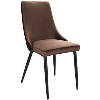 Krzesło tapicerowane PIANO B VELVET brązowe tap. bluvel 48, czarne nogi