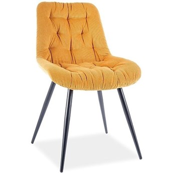 PRAGA SZTRUKS pikowane krzesło tapicerowane w kolorze curry tap. fjord 66