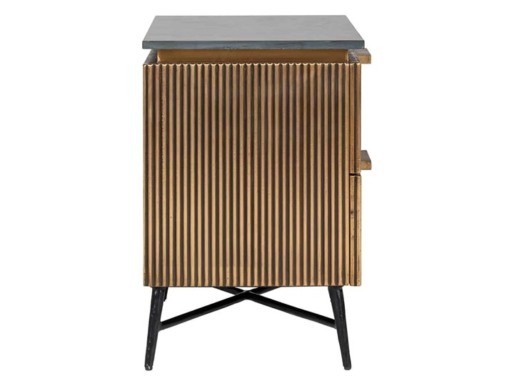 Szafka nocna RICHMOND IRONVILLE - marmur, metal, MDF, sklejka brzozowa Płyta laminowana Nocne Płyta MDF Kategoria Szafki i regały