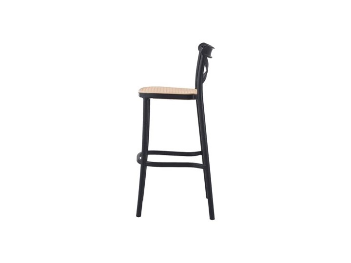 Krzesło barowe, hoker COUNTRY czarne z tworzywa Wysokość 103 cm Tworzywo sztuczne Głębokość 53 cm Kolor Czarny Szerokość 53 cm Pomieszczenie Kuchnia