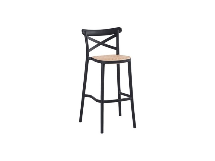 Krzesło barowe, hoker COUNTRY czarne z tworzywa Tworzywo sztuczne Szerokość 53 cm Głębokość 53 cm Wysokość 103 cm Kolor Czarny