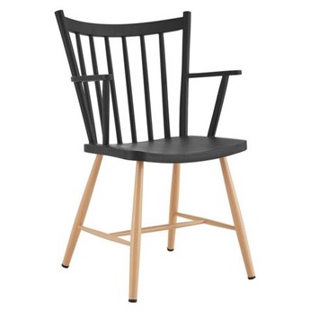 Krzesło z tworzywa MILA ARM z podłokietnikami czarne