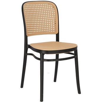 Krzesło WICKY czarne z tworzywa, ażurowe siedzisko i oparcie