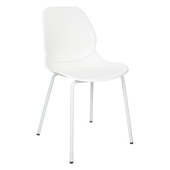 Krzesło białe z tworzywa ARIA na białych nogach